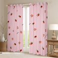 thumbnail image 2 of Homewish Kawaii Strawberry Black Out Curtains For Preppy Children Kids,Geometric Stripes Curtains Pack of 2 (42x63 Each),Dreamy Princess Bedroom Curtains,Lightweight Room Decor, 2 of 6
