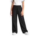 thumbnail image 2 of Miqool Girls Wide Leg Cargo Pants Elastic Waist Loose Fit Casual Lightweight Palazzo Pants with Multi Pockets for 5-16 Years, 2 of 5