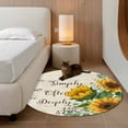 thumbnail image 2 of Round Area Rug 3 Ft, Yellow Sunflower Washable Non-Slip Circle Carpet for Living Room/Bedroom, Summer Botanical Elegant Pastoral Floral Low-Profile Small Floor Mats Collection Rugs for Indoor, 2 of 8