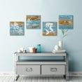 thumbnail image 5 of Beach Theme Décor Vintage Canvas Wall Art Set of 4, 12 x 12 inches Each, Great Gift Ideas Bathroom Wall Décor for Cabin, Vacation House, Home Artwork, 5 of 7