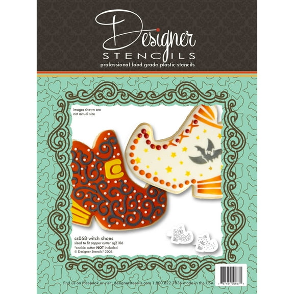 Halloween Witch Shoe Cookie Stencil Set (no cutter) by Designer Stencils