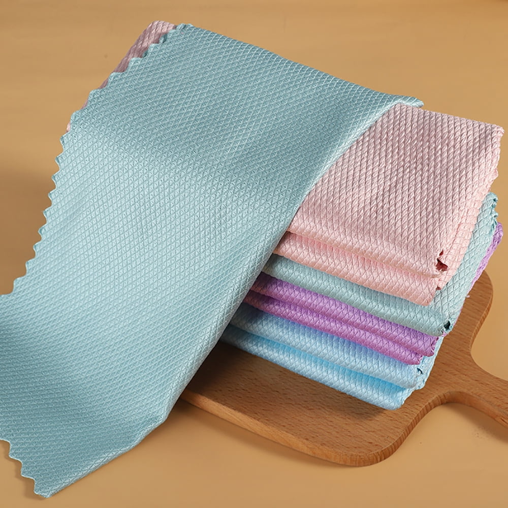 Random Color Fish Scale Cloth Microfiber Cleaning Cloth Nanoscale Cloth