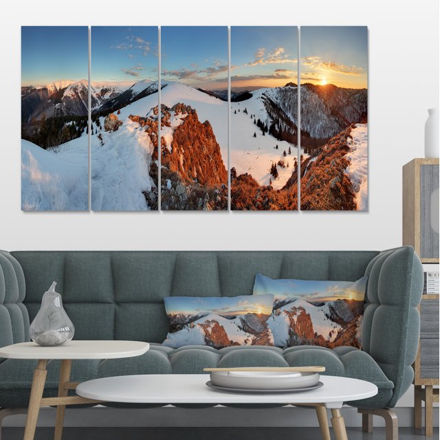 Slovakia Frozen Landscape Panorama - Landscape Canvas Art Print
