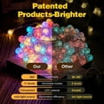 thumbnail image 7 of TETOU Globe String Lights, 33ft 80LED Crystal Fairy String Lights Battery Operated String Lights with Remote Waterproof for Indoor Outdoor Camping Hanging Home Chriatmas Decoration - Multicolor, 7 of 7