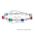 thumbnail image 2 of Women’s Round Cut White Cubic Zirconia Birthstone 925 Sterling Silver Link Chain Bracelet 6.89”, 2 of 3