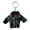 Black, variant on Leather Jacket Tiny Keychain Napa Leather With Red Lining Key Chain