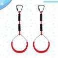 thumbnail image 4 of 2pcs Swing Gymnastic Rings Outdoor Backyard Play Sets Climbing Ring Obstacle Ring Swing Toys Set for Kids (Red), 4 of 7