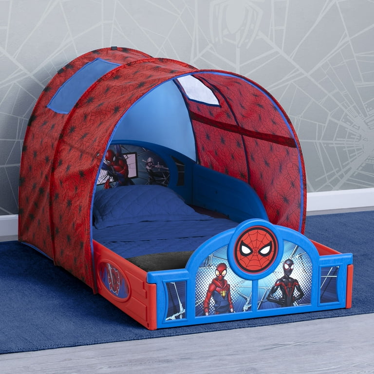 Marvel Spider-Man Sleep and Play Toddler Bed with Tent and Built-In  Guardrails by Delta Children - Walmart.com