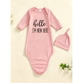 thumbnail image 5 of WIBACKER Newborn Baby Knotted Gown Infant Cotton Long Sleeve Sleeper with Mitten Cuffs, Baby Girl and Boy Sleep Gown, 5 of 6
