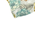thumbnail image 2 of Jordan Manufacturing 43" x 19" Bridget Carmel Aqua Floral Rectangular Tufted Outdoor Wicker Settee Bench Cushion with Ties, 2 of 12