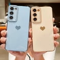 thumbnail image 5 of Compatible with Samsung Galaxy S23 5g Phone Case Luxury 6D Electroplate Cute Side Love Heart Pattren Cover with Full Camera Protection Soft Silicone Shockproof Bumper (Blue), 5 of 6