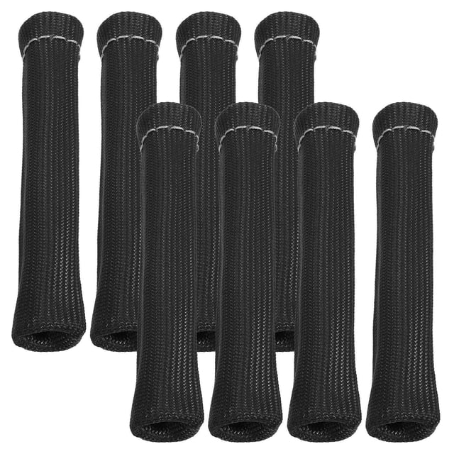 DEEPCRAFF 8Pcs Spark Plug Wire Heat Shield Sleeve Black Fiber Spark Plug Boot Protector for Car Engine