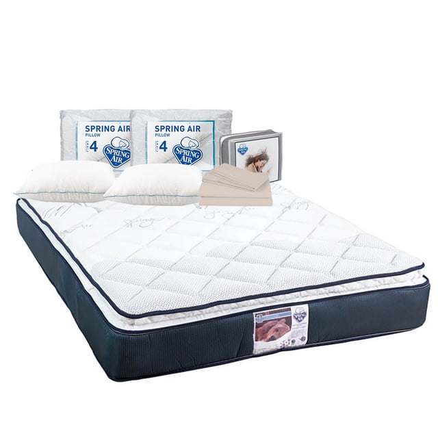 Colchón King Size Mónaco Spring Air + Juego de Sábanas + 2 Almohadas