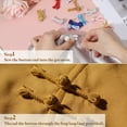 thumbnail image 4 of 50Pack Chinese Knots Sewing Buttons Closure, Fabric Ball Buttons Frog Button Sewing Fasteners Knots for DIY Costumes Outfit Cheongsam Tang Suit, White, 4 of 7