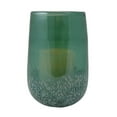 thumbnail image 7 of HomeRoots 8" Green And White Glass Tabletop Hurricane Candle Holder With Candle, 7 of 7