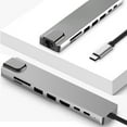 thumbnail image 1 of USB C Hub, Adaptador USB C 8 en 1 con 4K HDMI, USB-C a Tipo C Hub USB 3.0 HDMI RJ45 Ethernet Mini SDTF OTG Adaptador Amonsee  NO, 1 of 6