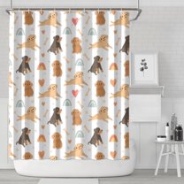 Dog Love Rainbow Shower Curtain 84"x72" ,Bathroom Decorative Shower Curtains Set with 12 Hooks,Modern Waterproof Washable Shower Curtain