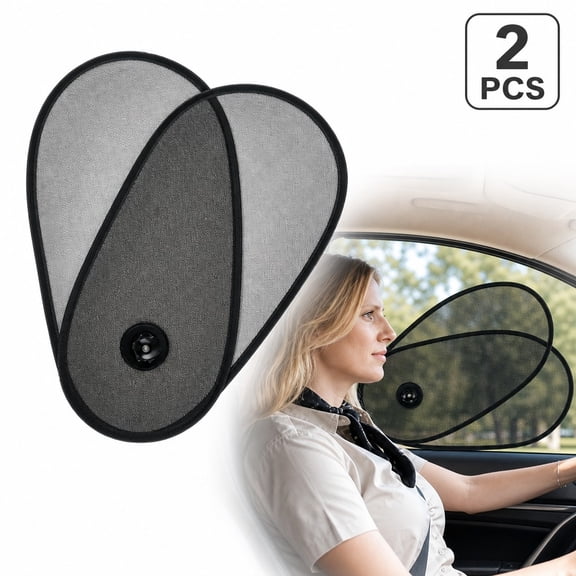 2 PCS Car Side Window Sun Shades, Adjustable Rotatable Mesh Sunshades for Privacy & Heat Protection, Black