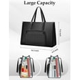 thumbnail image 4 of Matein Laptop Tote Bag with Insulated Lunch Compartment for Women Men, 15.6 inch Waterproof PU Leather Business Briefcase Handbag, Black, 4 of 8