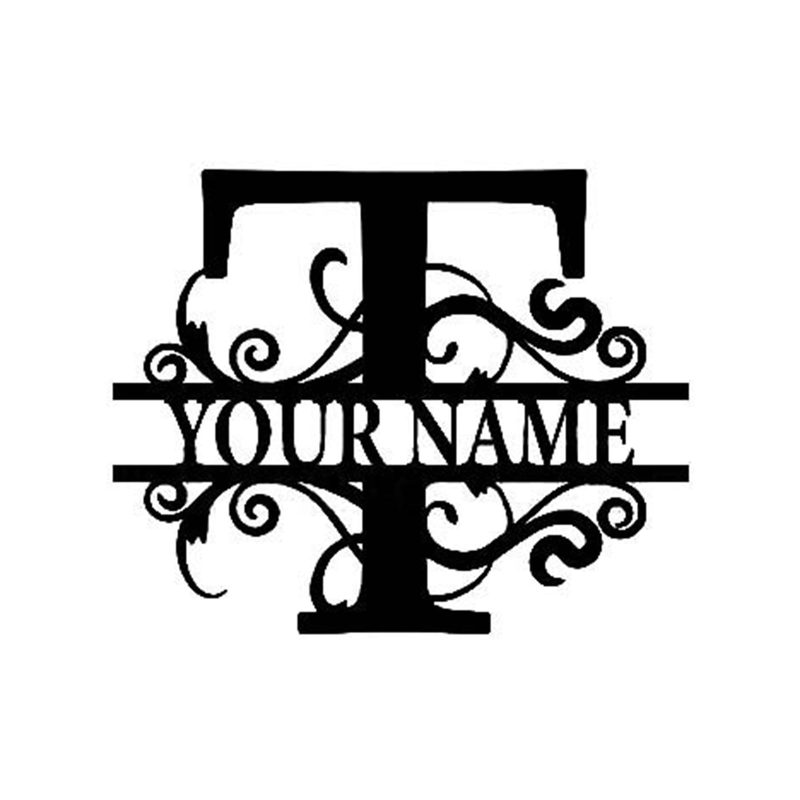 HYmarket Metal Family Name Sign 26 Letters, Weather Resistant, Door Wall Hanging Art Decor
