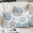 thumbnail image 2 of Blue Teal Coastal Lumar Pillow Covers, Summer Beach Coral Shell Starfish Soft Breathable Throw Pillow Cases with Invisible Zipper, Decorative Pillowcase Pillows Protectors for Sofa Bed Chair 16"x24", 2 of 9