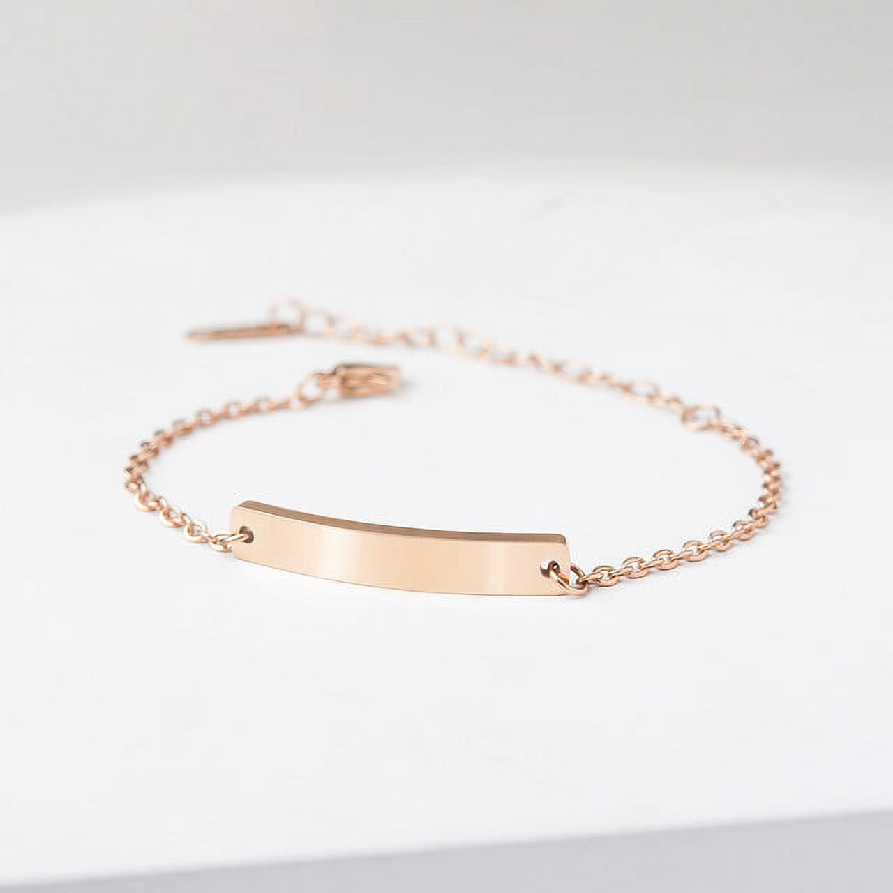 Anavia Bar Engraved Silver L Not Personalized Bracelet in Stainless Steel