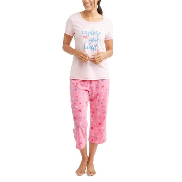 Secret Treasures - Women's Pajama Tee and Capri Sleep Pants 2-Piece ...