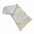 thumbnail image 6 of LR Home Grey/Cream Herringbone All-Natural Cotton Throw Blanket, 6 of 7