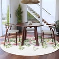 thumbnail image 5 of Pink Green Spring Round Rug 6ft Washable Circle Kitchen Rugs Non Slip Floral Eucalyptus Leaves Watercolor Plant Large Area Rug Indoor Floor Carpet for Bedroom Living Room Home Office Dining Room, 5 of 8