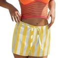 thumbnail image 2 of Sakmal Shorts Women Board Yellow Striped Beach Vacation Summer Shorts with Pockets, 2 of 8