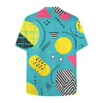 thumbnail image 4 of 80s Disco Outfit Hipster Free Hawaiian Shirt for Men - Retro 80s Style Short Sleeve Button Down Casual Cuban Shirts for Men Boys, 4 of 5