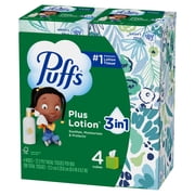Puffs Facial Tissue Plus Lotion, 4 Mega Cube Boxes, 72 Tissues Per Box