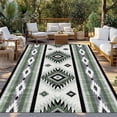 thumbnail image 2 of Sage Green Boho Outdoor Rug 6x9 Ft - Reversible Patio Rug Outdoor Camping Rugs, Southwestern Ethnic Aztec Retro Geometric Indoor Outdoor Area Rugs, Non-Slip Outdoor Carpet Runner for Deck/Porch, 2 of 8