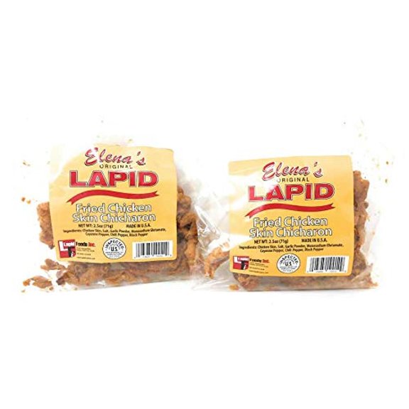 Original Lapid Fried Pork Rinds (Fried Chicken Skin Chicharon, 2 Pack of 71g)
