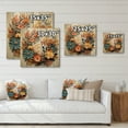 thumbnail image 4 of Designart "Floral Wreath in Beige and Orange III" Floral Print on Natural Pine Wood, 4 of 5