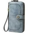 thumbnail image 1 of Cartera TFKGS de piel con bloqueo RFID de gran capacidad, azul, 1 of 9