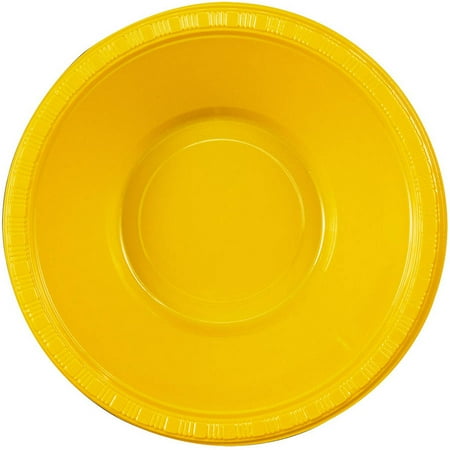 School Bus Yellow, Yellow, Plastic Bowls, 20pk