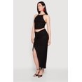 thumbnail image 2 of Women's Textured Knit Twist Front Asymmetrical Slit Skirt, 2 of 4
