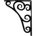 thumbnail image 4 of Ekena Millwork 2"W x 7 1/2"D x 10"H Tristan Wrought Iron Bracket, (Triple center brace), Powder Coated Black, 4 of 8