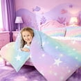 thumbnail image 3 of meiyoeat Colorful Gradient Full Size Comforter Sets,Cute Rainbow Stars Print Bedding Comforter Set For Girl,Reversible,3-Piece,1 Comforter and 2 Pillowcases, 3 of 7