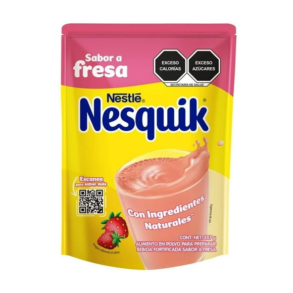 Alimento en Polvo para Preparar Bebida Sabor a Fresa Nesquik bolsa 357g
