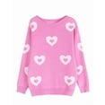 thumbnail image 5 of Heart Sweaters for Women Knit Warm Pullover Sweater Cute Heart Printed Valentine's Day Sweater Shermie, 5 of 9