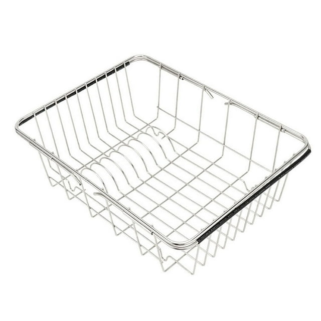 Expandable Dish Drying Rack Over The Sink Bowls Drainer Adjustable Arms Dish Drainer Pots Bowls Plates Holder Basket