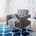 thumbnail image 2 of Modway Loft Tufted Upholstered Faux Leather Armchair in Silver/Gray, 2 of 5