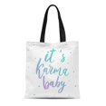 thumbnail image 1 of NUDECOR Toile Sac Fourre-Tout Abstrait Il Karma Bébé Yoga Lettrage Script Simple Réutilisable Épaule Épicerie Sacs à Main Sac à Main, 1 of 1