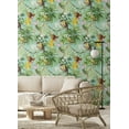 thumbnail image 4 of Harry & Grace Aqua Tropical Bird Peel and Stick Wallpaper, 4 of 14