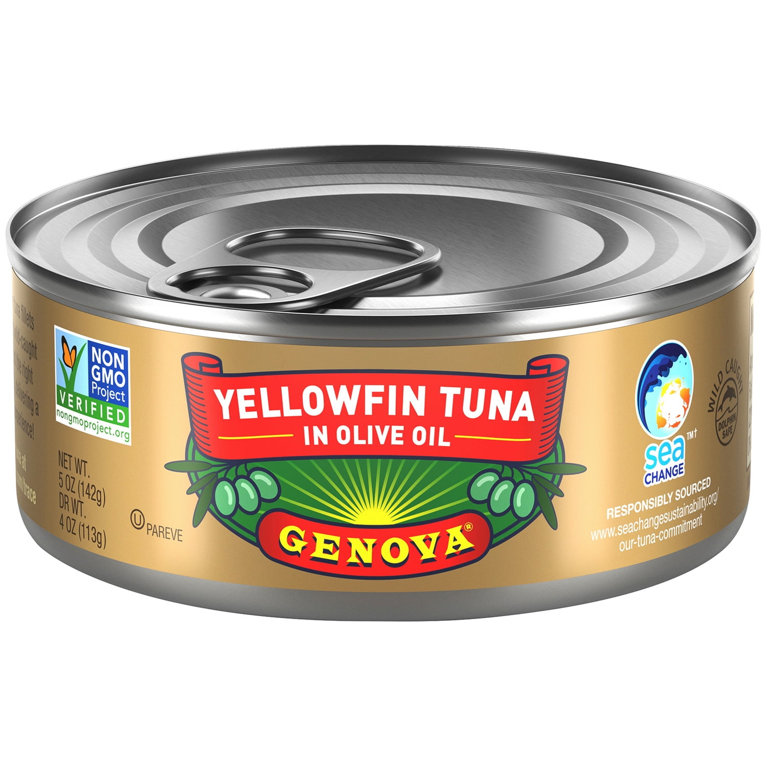 Genova Tonno Solid Light Tuna in Olive Oil, 5 oz