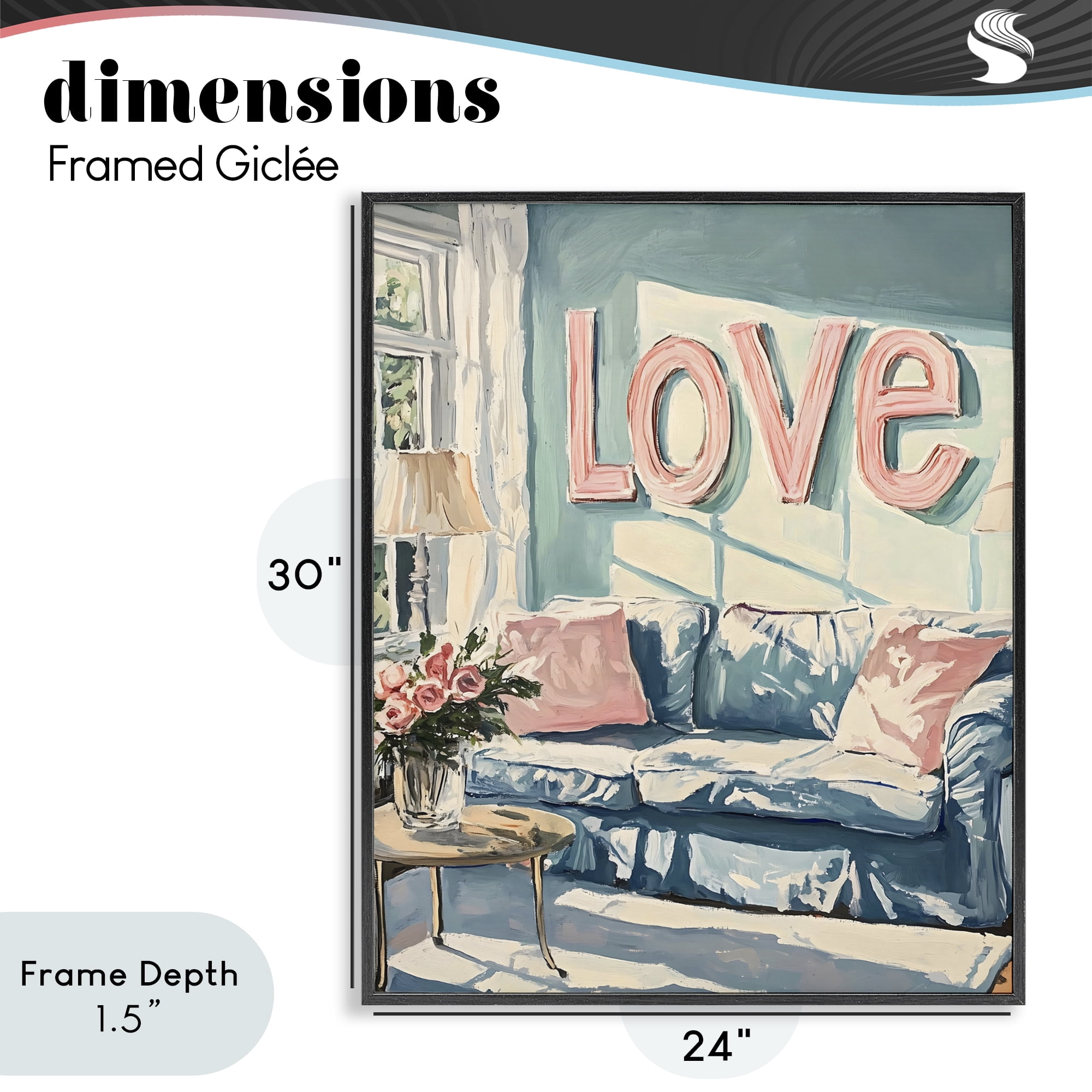 Stupell Industries Love Letters Above Cozy Couch Black Framed Giclee Art, design by The Prints Vibe