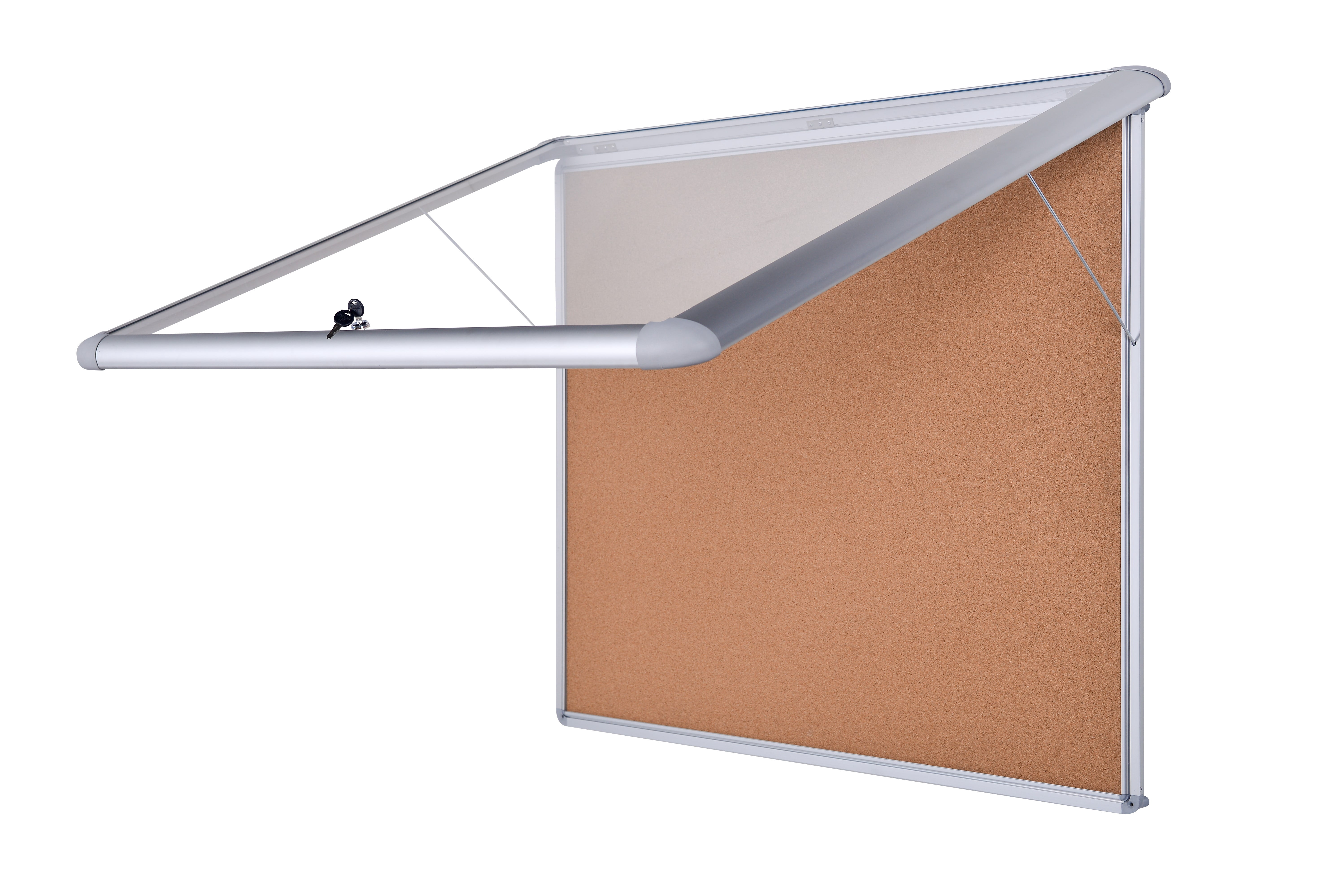MasterVision Weather Resistant Cork Bulletin Enclosed Board Cabinet 30 inch X 26.5 inch Aluminum Frame