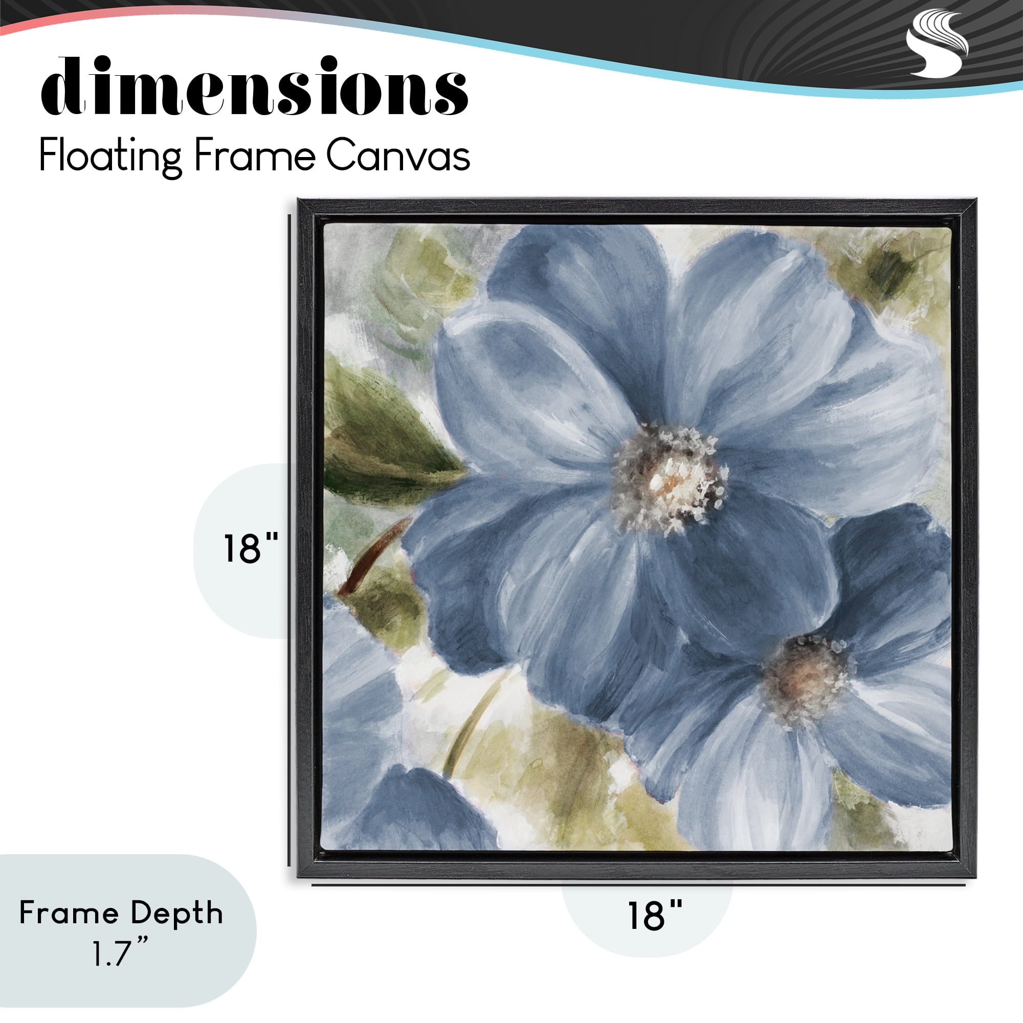 Stupell Industries Walk in Blue Beauty Black Framed Floater Canvas Wall Art, design by Lanie Loreth